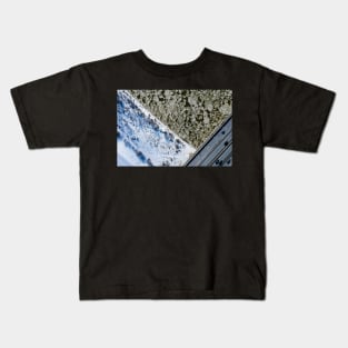 Ice floe on the river aerial view Kids T-Shirt